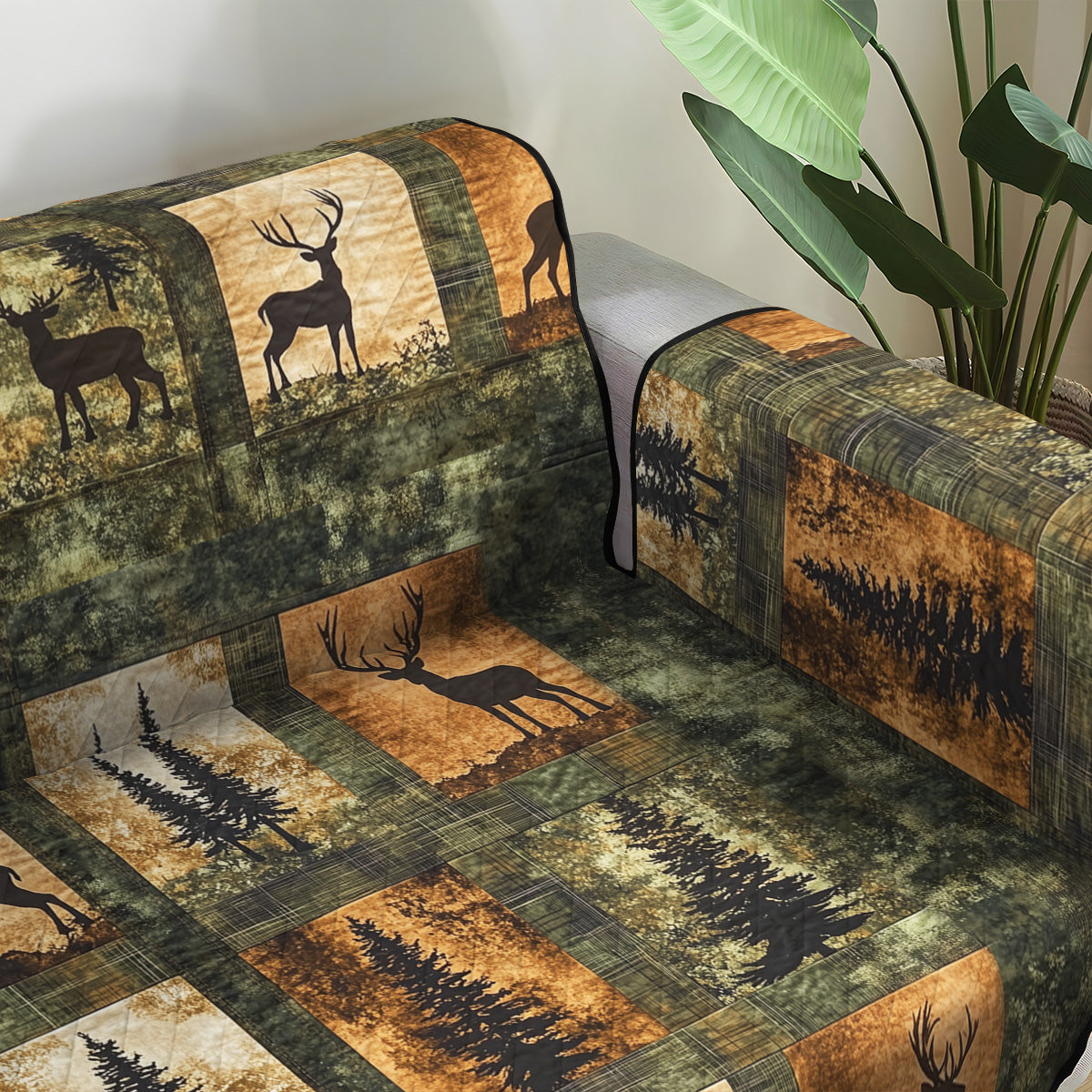 Quilted Sofa Cover – Elegant Forest Design NCU0PT940