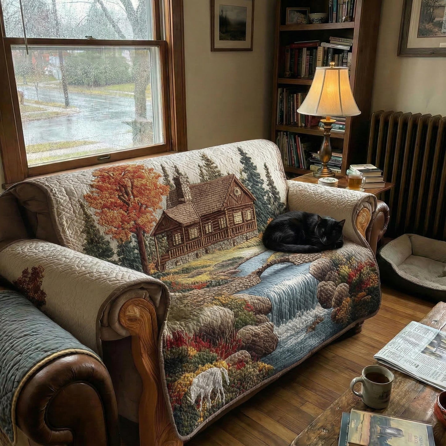 Quilted Sofa Cover – Rustic Quilted Sofa Cover NCU0TD1802