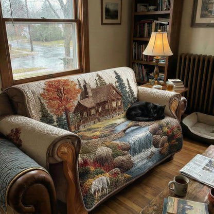 Quilted Sofa Cover – Rustic Quilted Sofa Cover NCU0TD1802