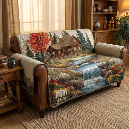 Quilted Sofa Cover – Rustic Quilted Sofa Cover NCU0TD1802
