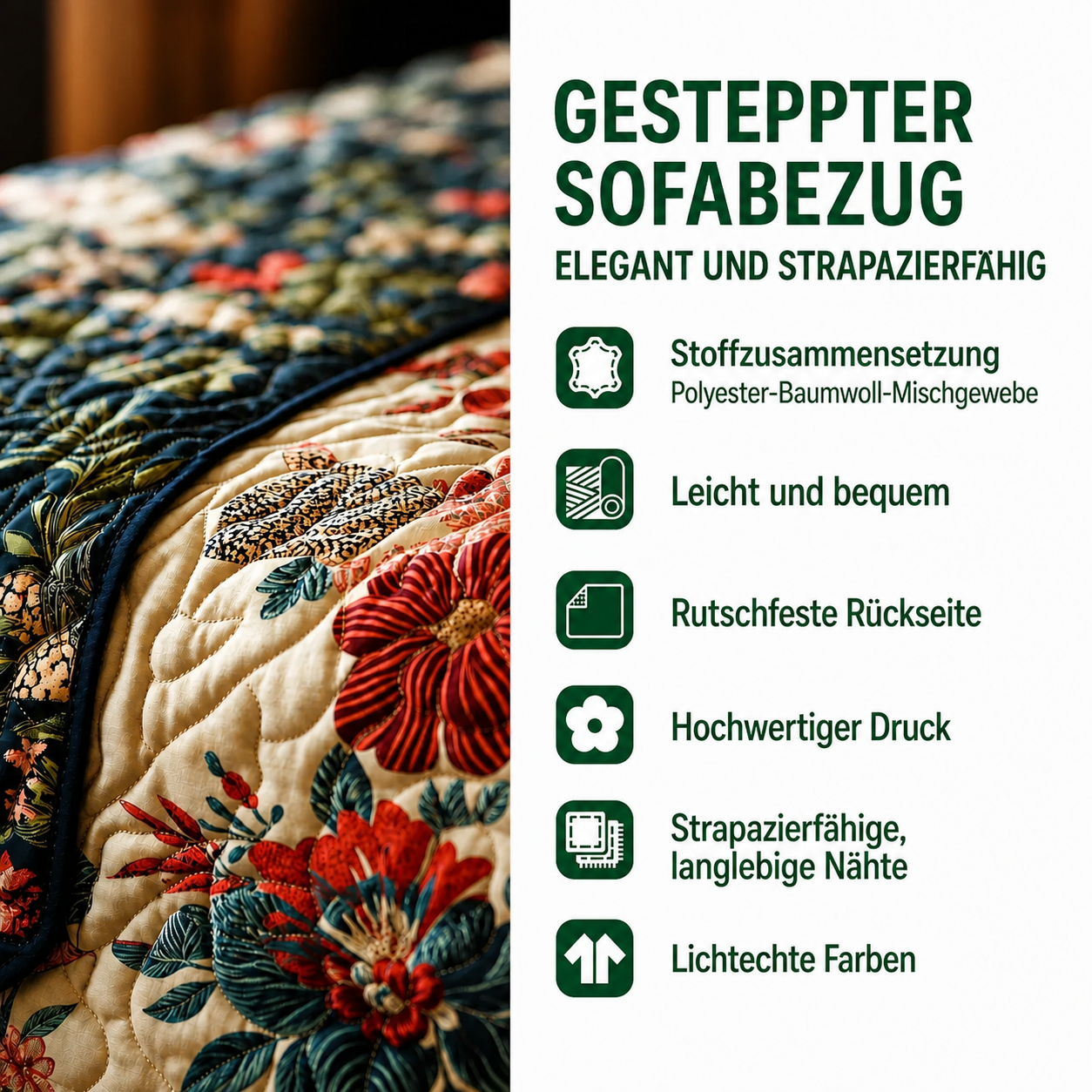Quilted Sofa Cover – Forest Pattern NCU0PT10186