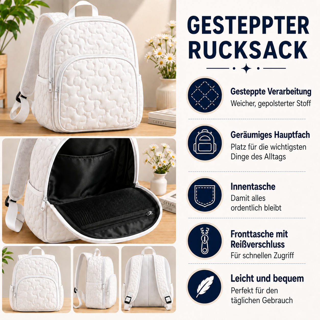 Rugged Steppe Backpack with Chickens and Barn Design