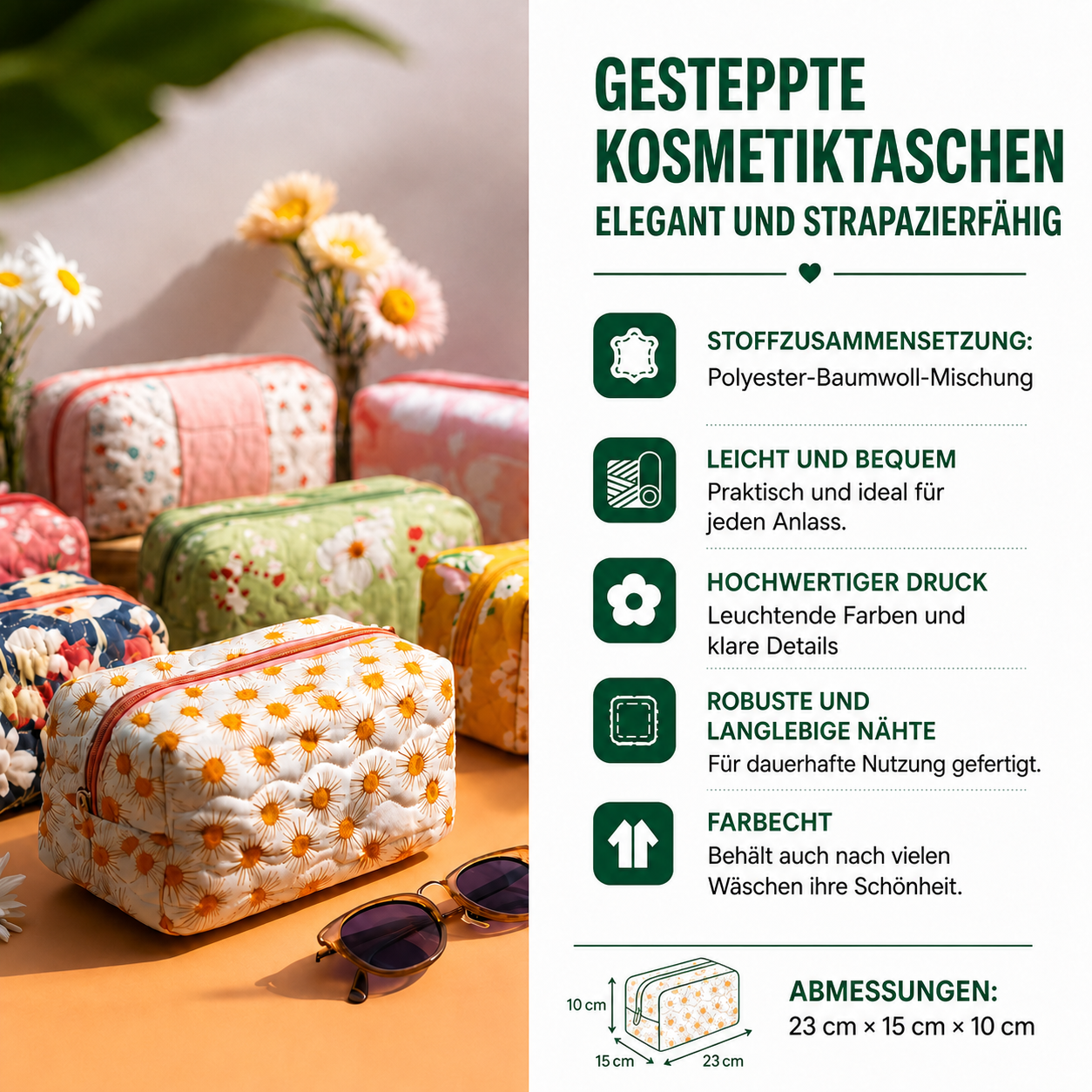 Quilted Cosmetic Bag with Ocean Waves NCU0PT9266
