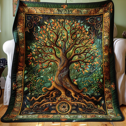 Handcrafted Quilted Blanket – Celtic Knot Tree of Life NCU0PD038