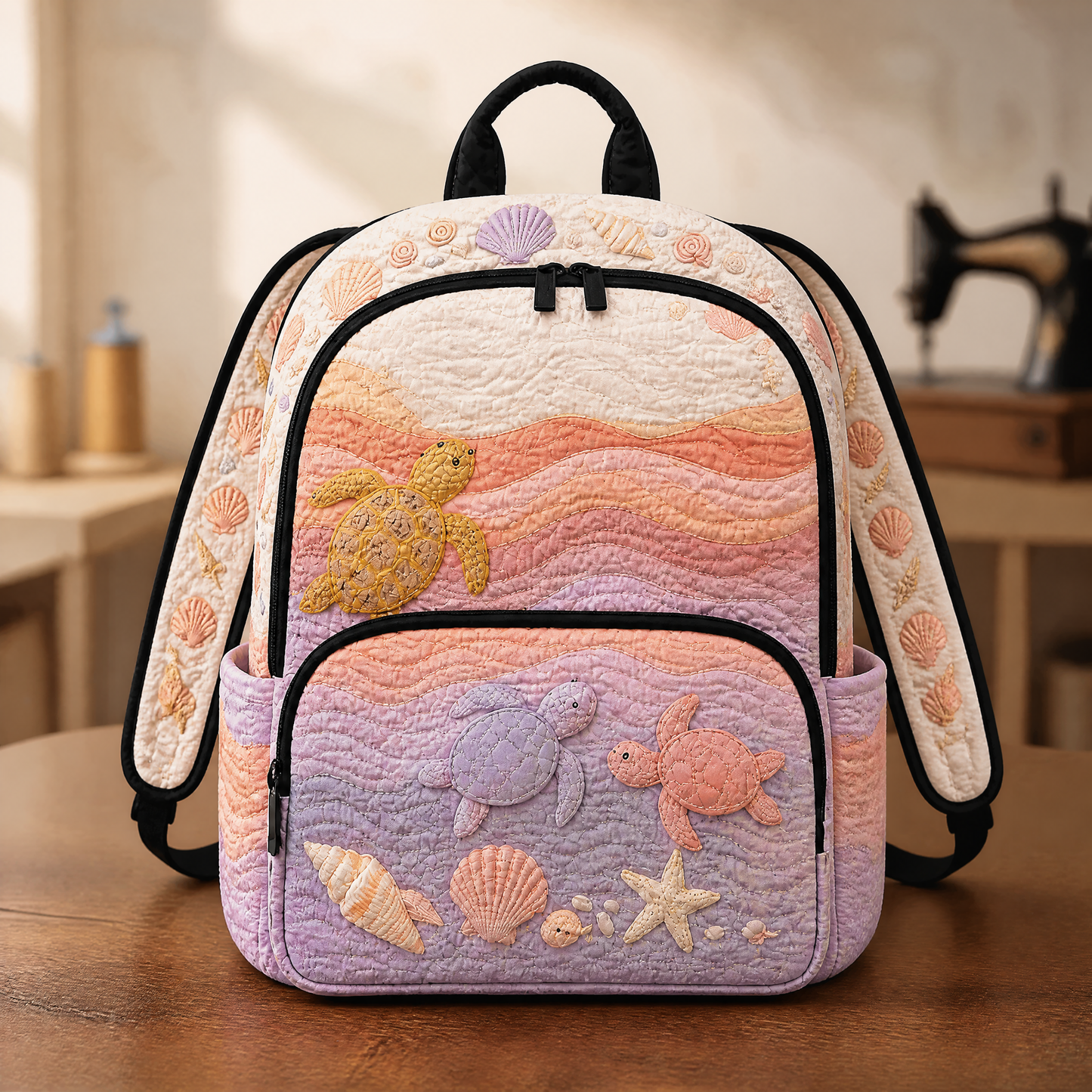 Quilted Ryggsäck med Havssköldpadda